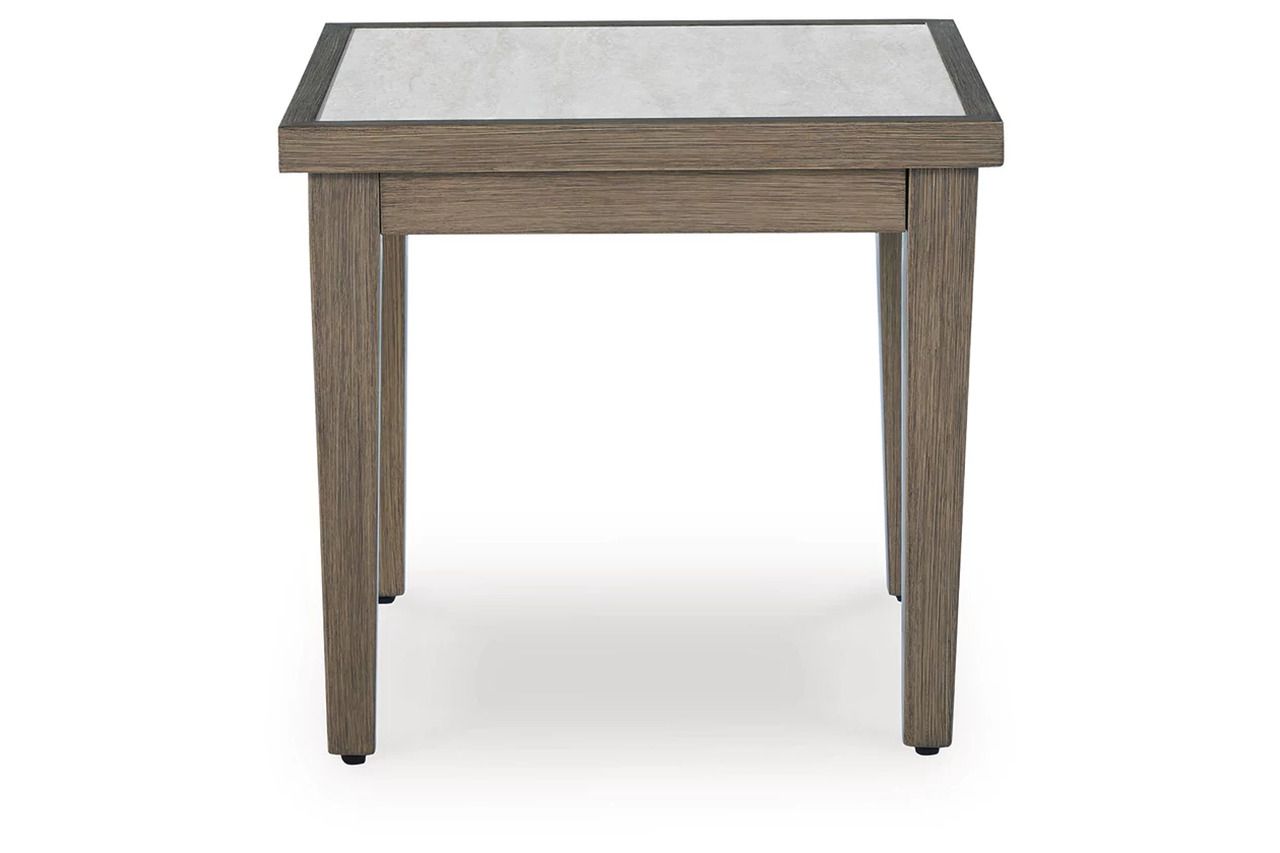 Rainier Ranch Outdoor End Table In Brown and Beige P701702