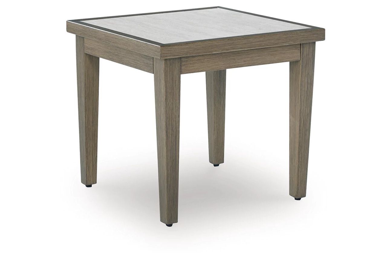Rainier Ranch Outdoor End Table In Brown and Beige P701702