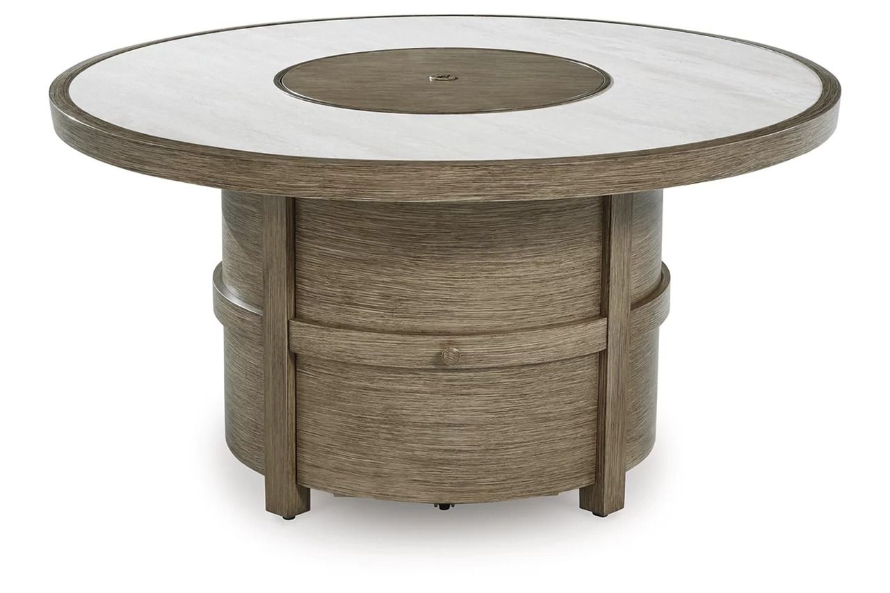 Rainier Ranch Fire Pit Table In Beige P701776