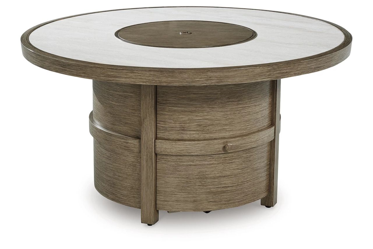 Rainier Ranch Fire Pit Table In Beige P701776