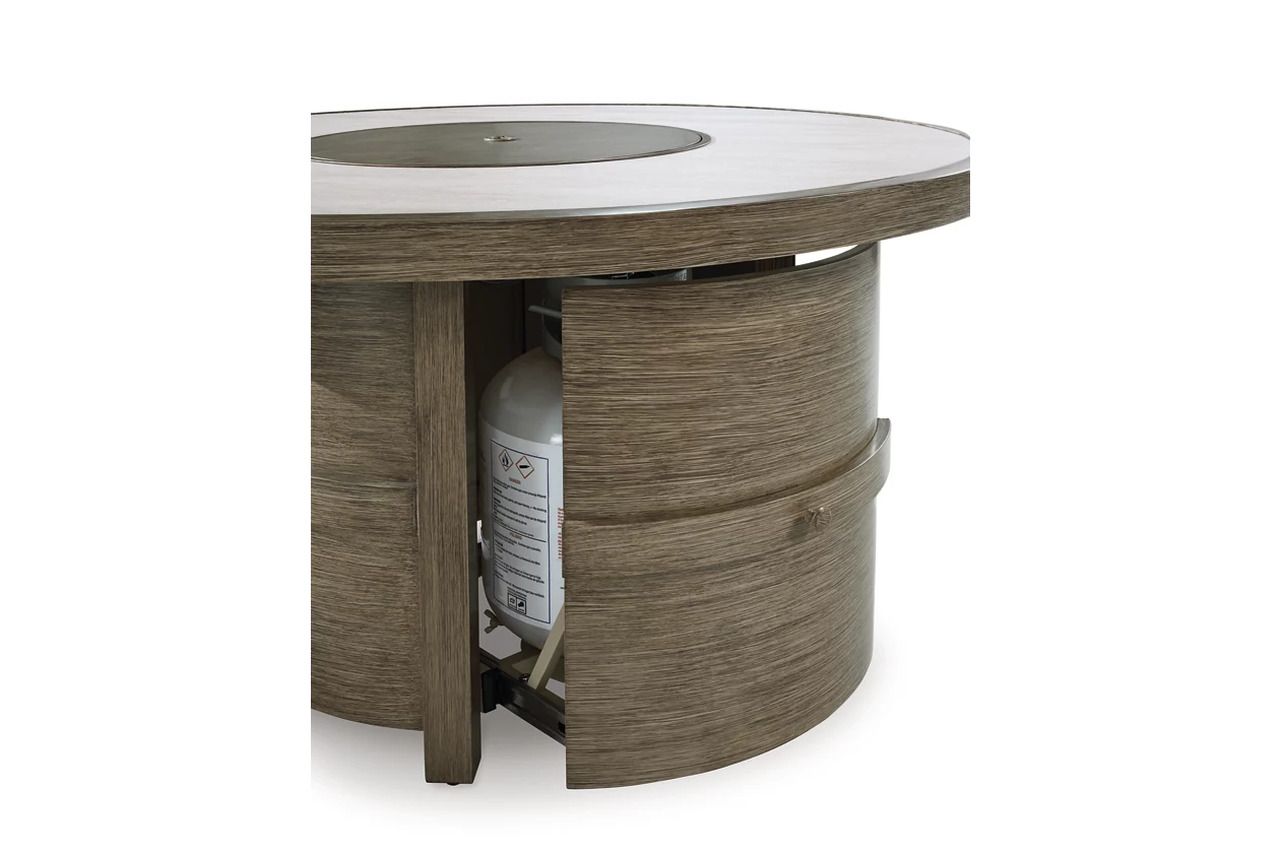 Rainier Ranch Fire Pit Table In Beige P701776