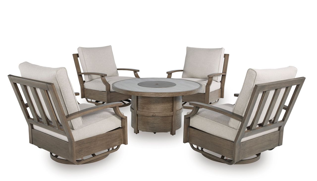 Rainier Ranch Fire Pit Table In Beige P701776