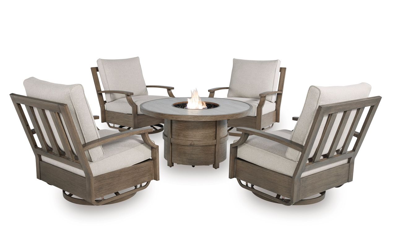 Rainier Ranch Fire Pit Table In Beige P701776