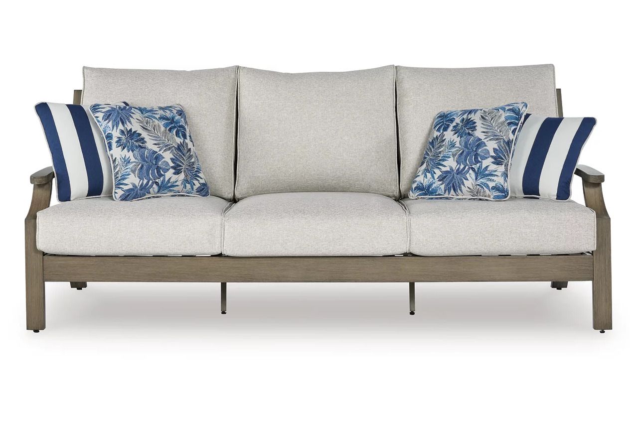 Rainier Ranch Outdoor Sofa with Cushion In Brown and Beige P701838