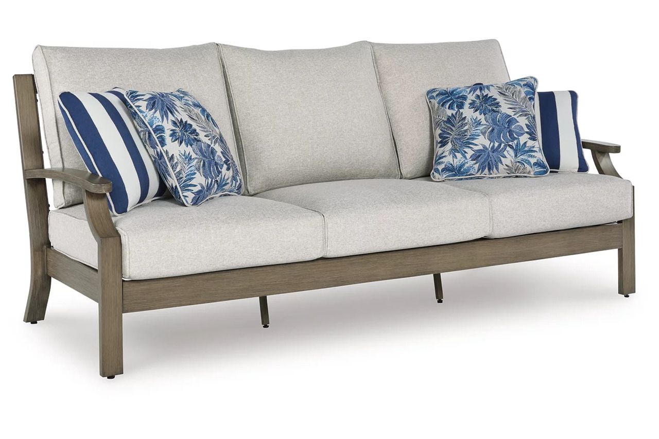 Rainier Ranch Outdoor Sofa with Cushion In Brown and Beige P701838