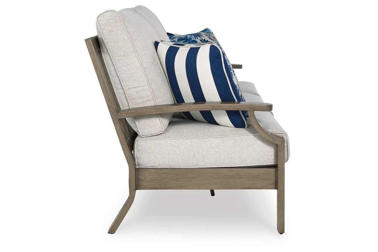 Rainier Ranch Outdoor Sofa with Cushion In Brown and Beige P701838