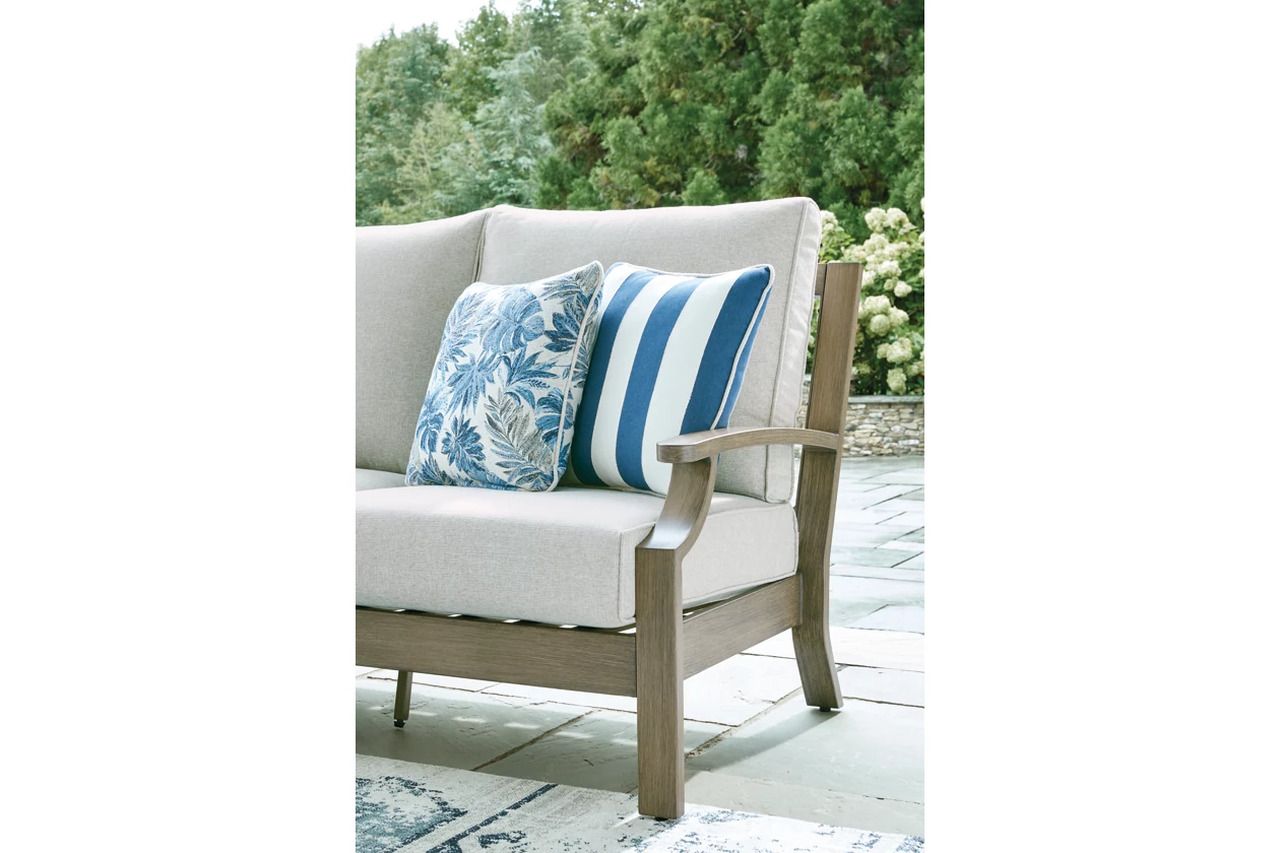 Rainier Ranch Outdoor Sofa with Cushion In Brown and Beige P701838