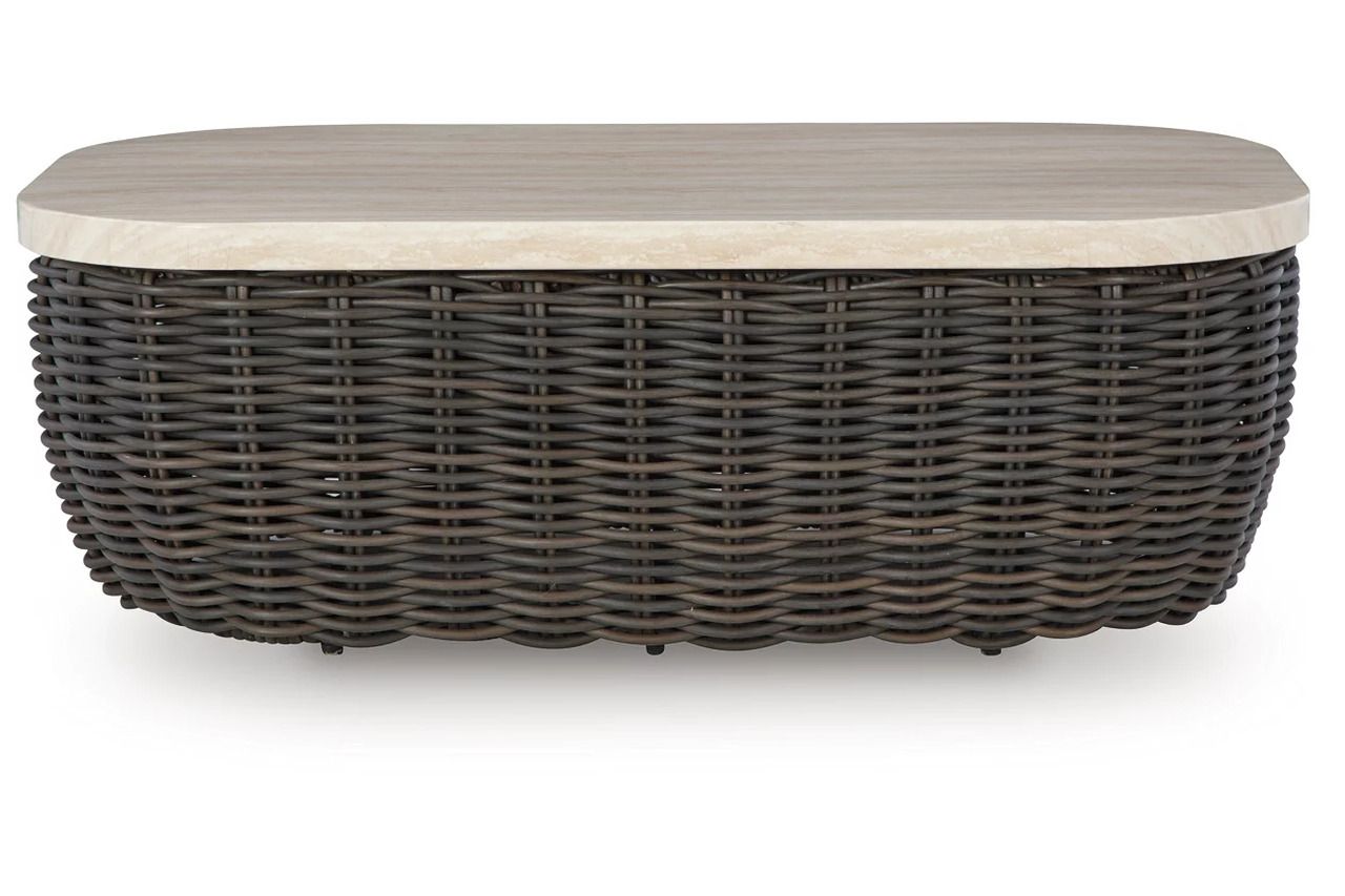 Kimora Outdoor Coffee Table In Beige and Dark Brown P711701