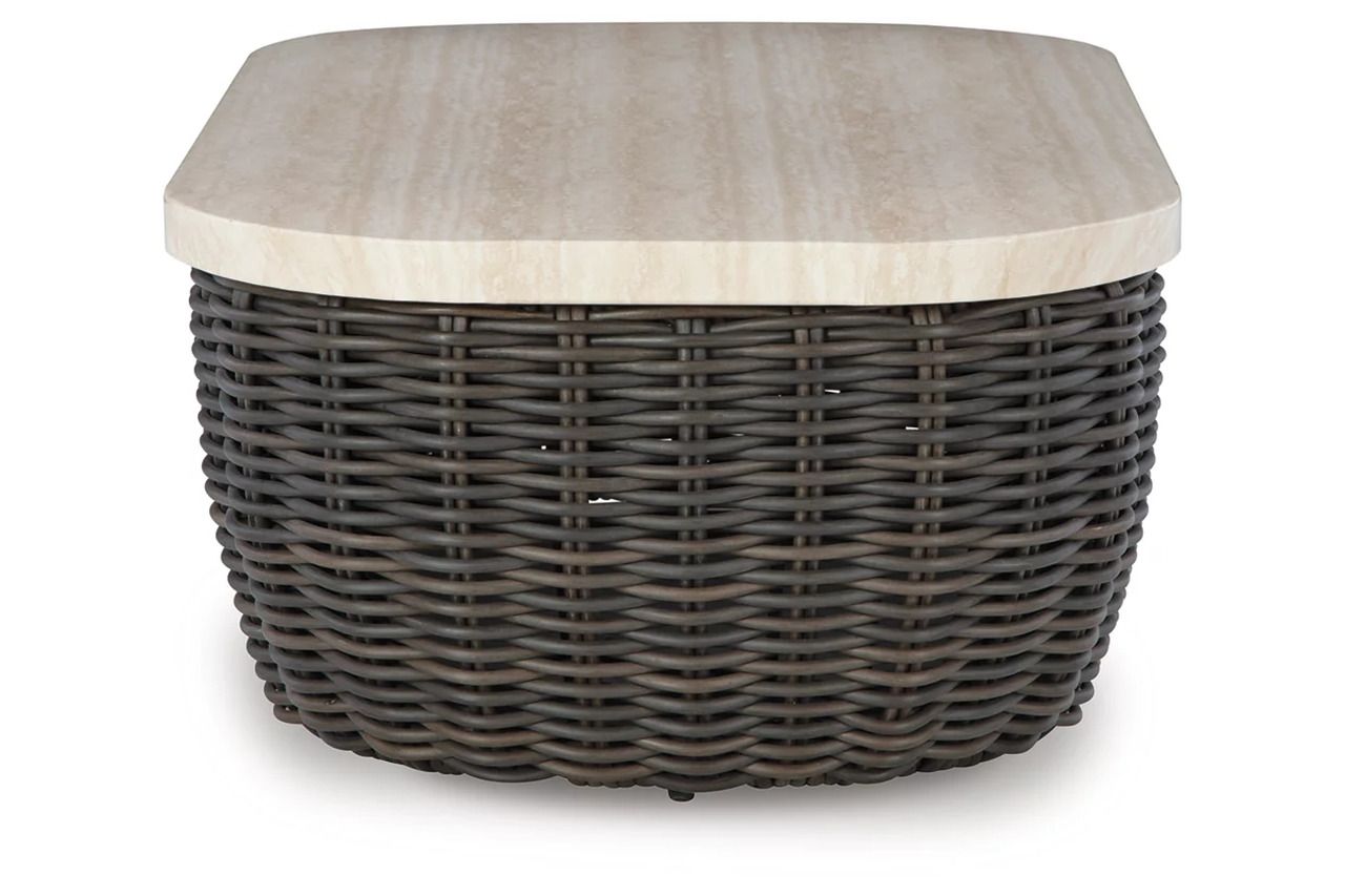 Kimora Outdoor Coffee Table In Beige and Dark Brown P711701