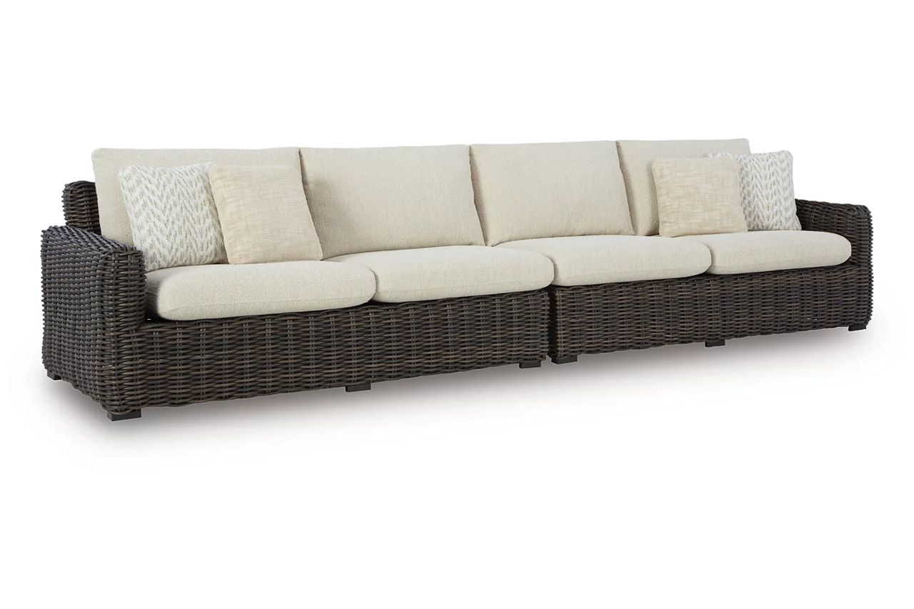 Kimora 3-Piece Outdoor Sectional In Beige and Dark Brown P711P1