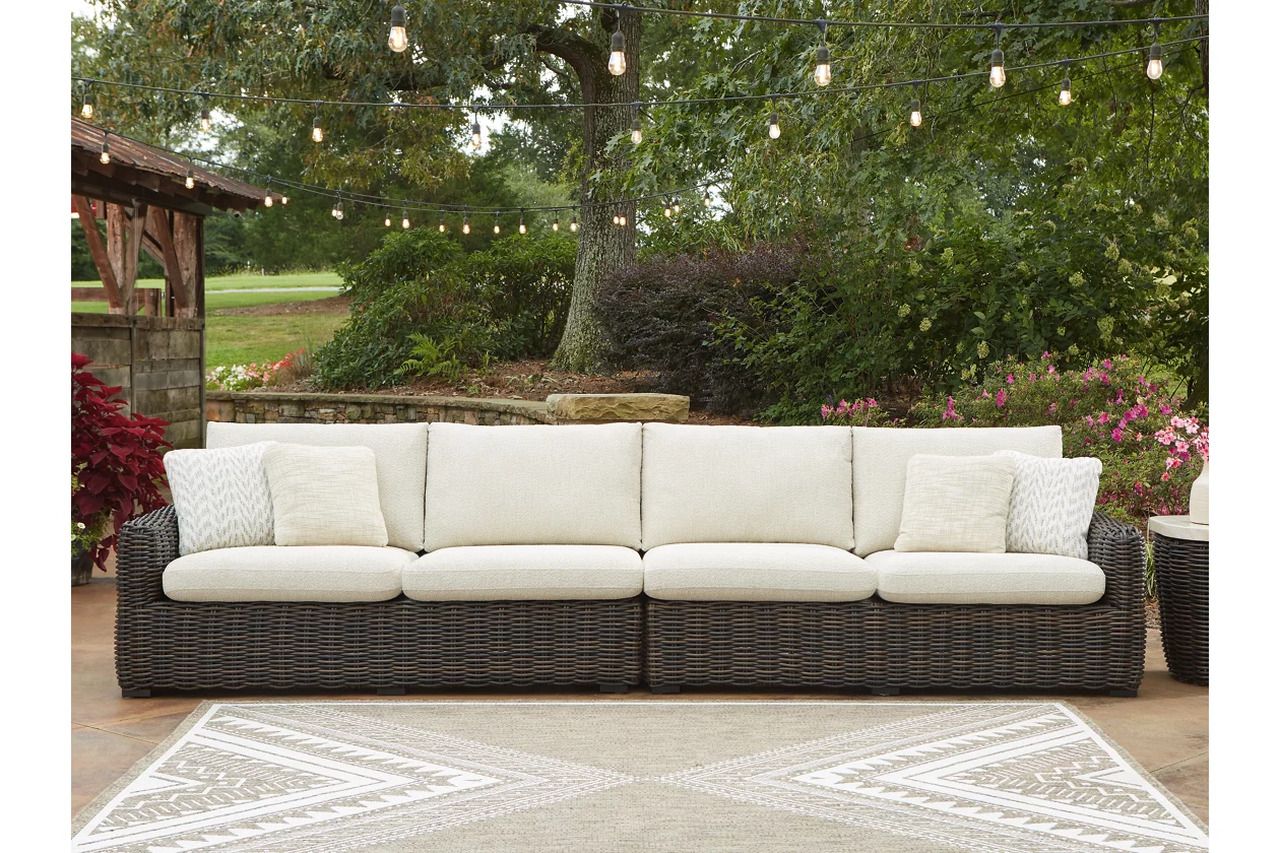 Kimora 3-Piece Outdoor Sectional In Beige and Dark Brown P711P1