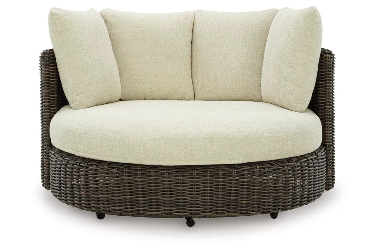 Kimora 3-Piece Outdoor Sectional In Beige and Dark Brown P711P1