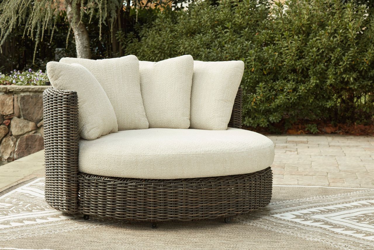 Kimora 3-Piece Outdoor Sectional In Beige and Dark Brown P711P1