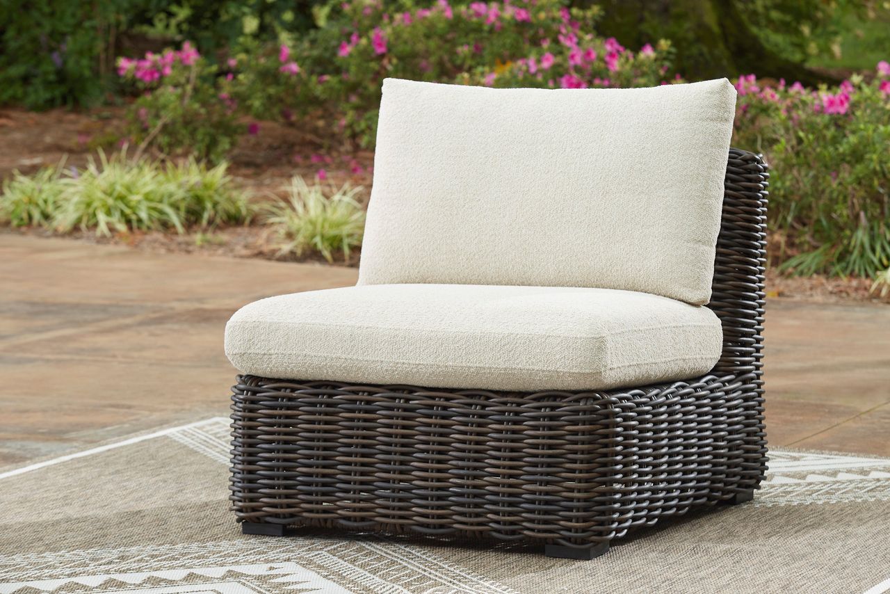 Kimora 3-Piece Outdoor Sectional In Beige and Dark Brown P711P1