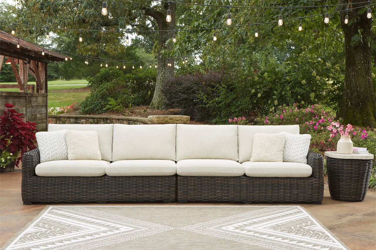 Kimora 3-Piece Outdoor Sectional In Beige and Dark Brown P711P1