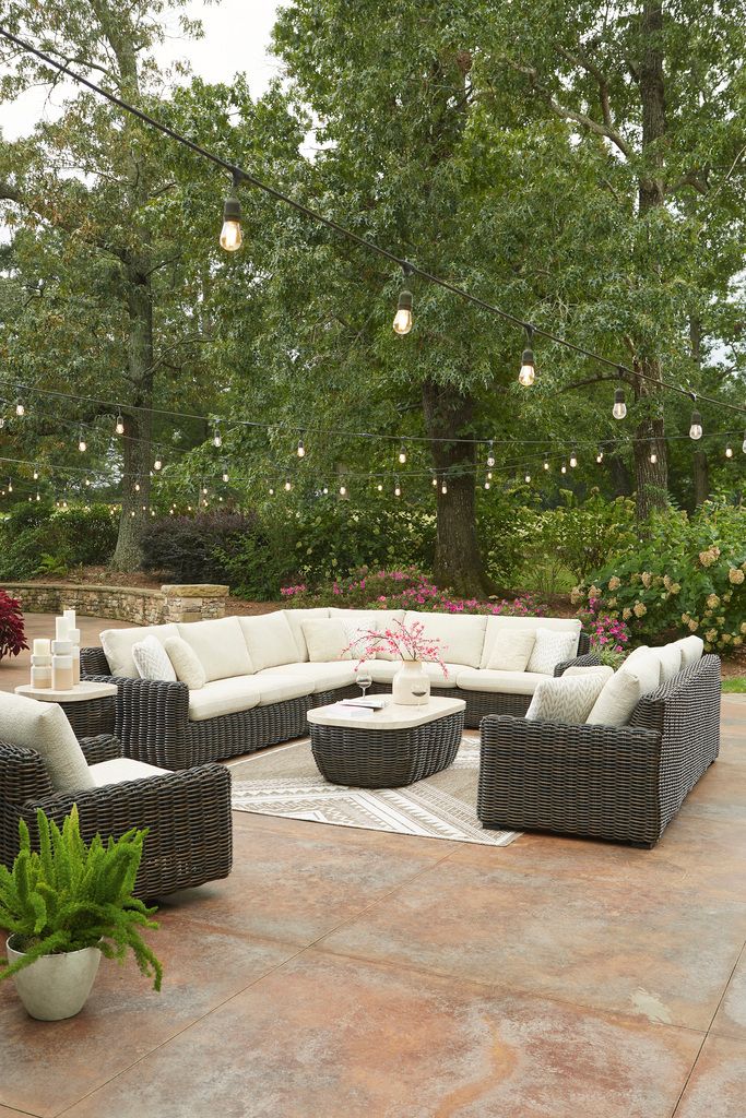 Kimora 3-Piece Outdoor Sectional In Beige and Dark Brown P711P1