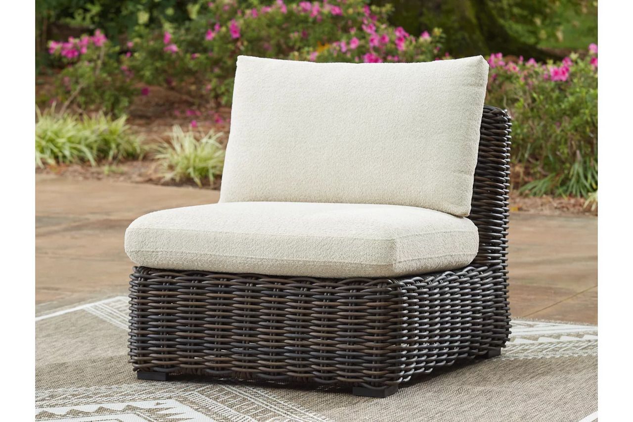 Kimora 4-Piece Outdoor Sectional In Beige and Dark Brown P711P2