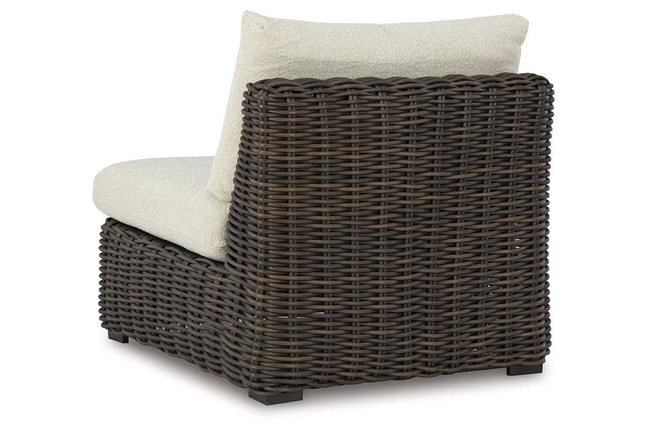 Kimora 4-Piece Outdoor Sectional In Beige and Dark Brown P711P2