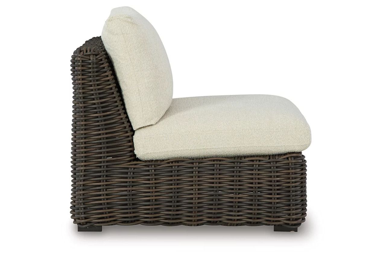 Kimora 4-Piece Outdoor Sectional In Beige and Dark Brown P711P2