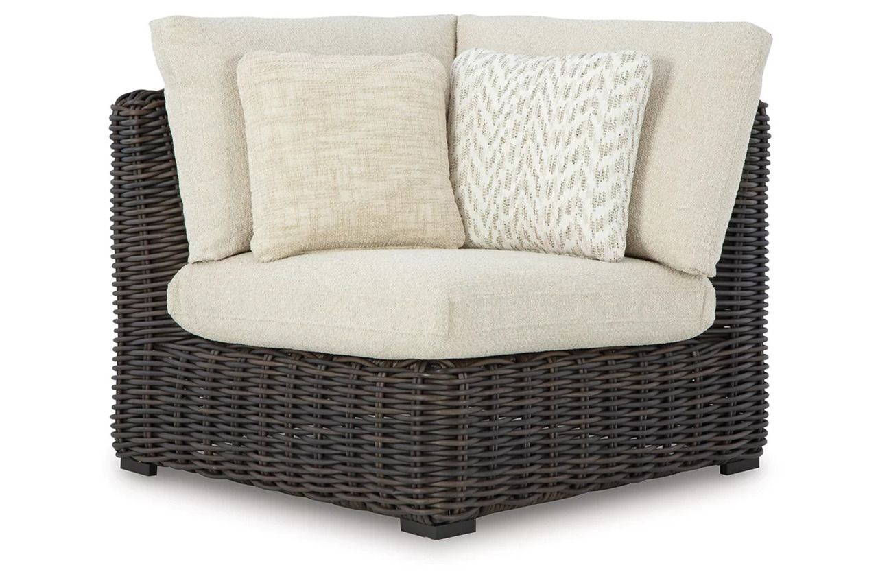Kimora 4-Piece Outdoor Sectional In Beige and Dark Brown P711P2