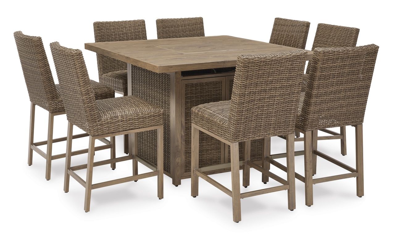 Walton Bridge Driftwood Outdoor Bar Stool Set of 2 P749130