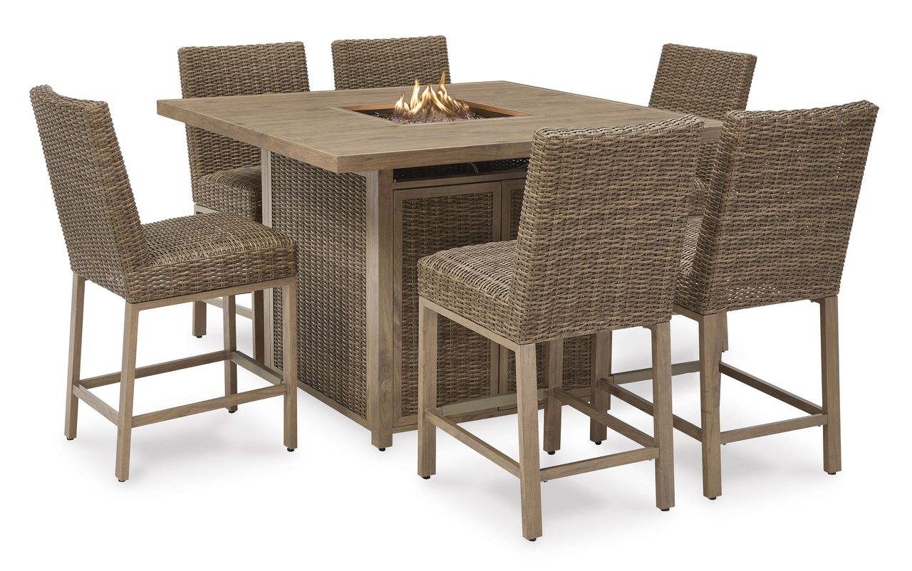 Walton Bridge Driftwood Outdoor Bar Stool Set of 2 P749130