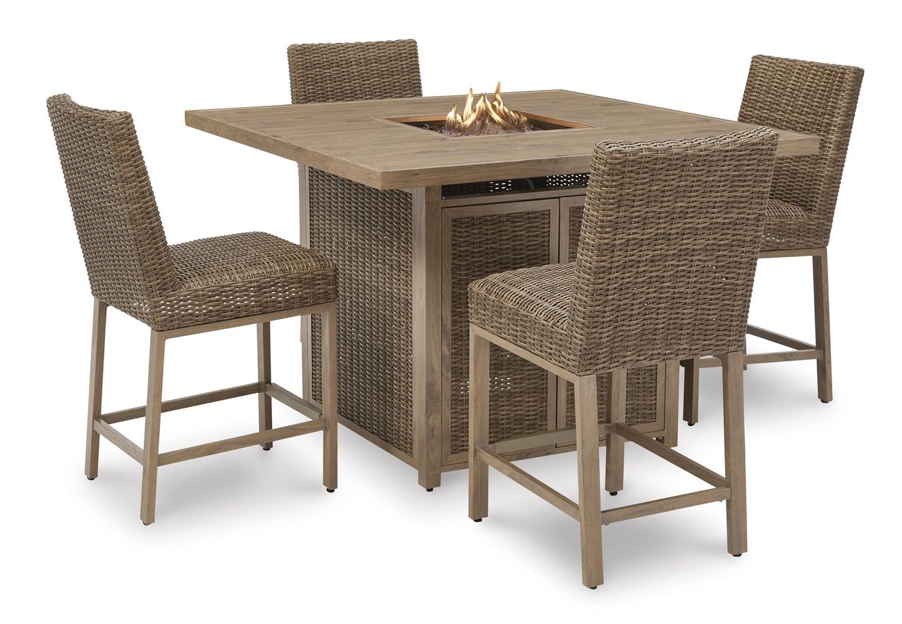 Walton Bridge Driftwood Outdoor Bar Stool Set of 2 P749130