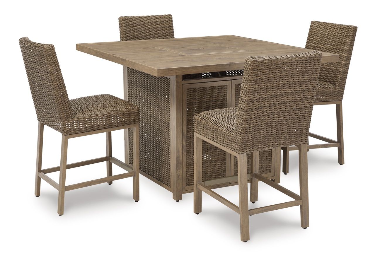 Walton Bridge Driftwood Outdoor Bar Stool Set of 2 P749130