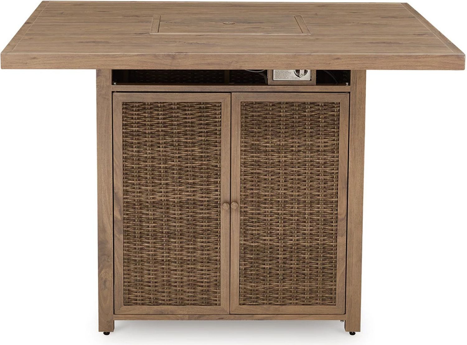 Walton Bridge Driftwood Outdoor Bar Table With Fire Pit P749665