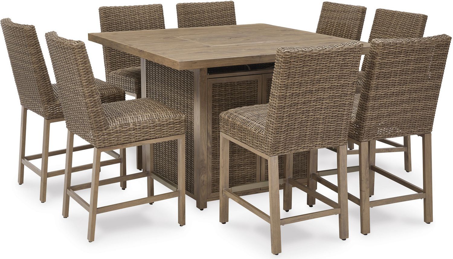 Walton Bridge Driftwood Outdoor Bar Table Set P749P1