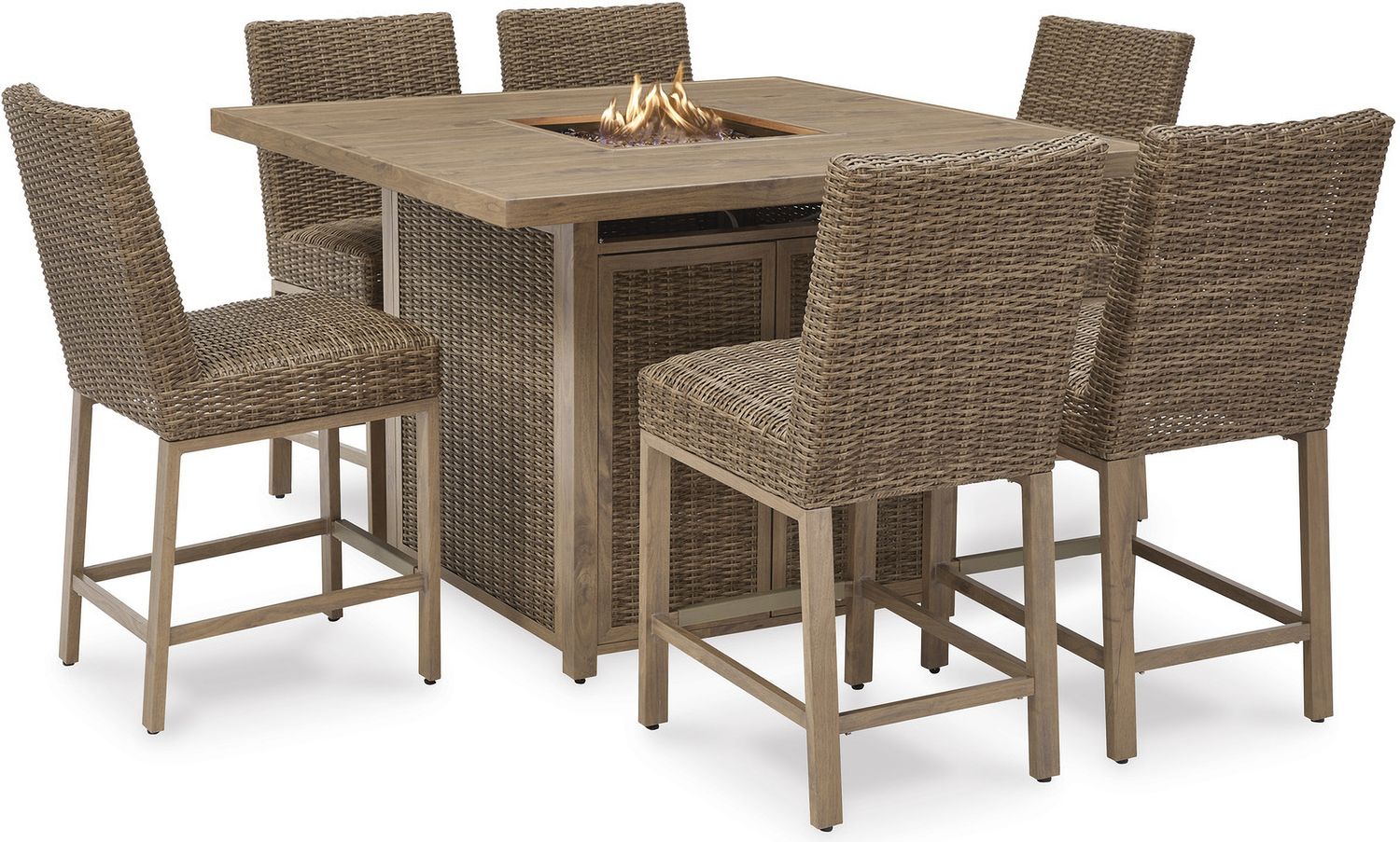 Walton Bridge Driftwood Outdoor Bar Table Set P749P1