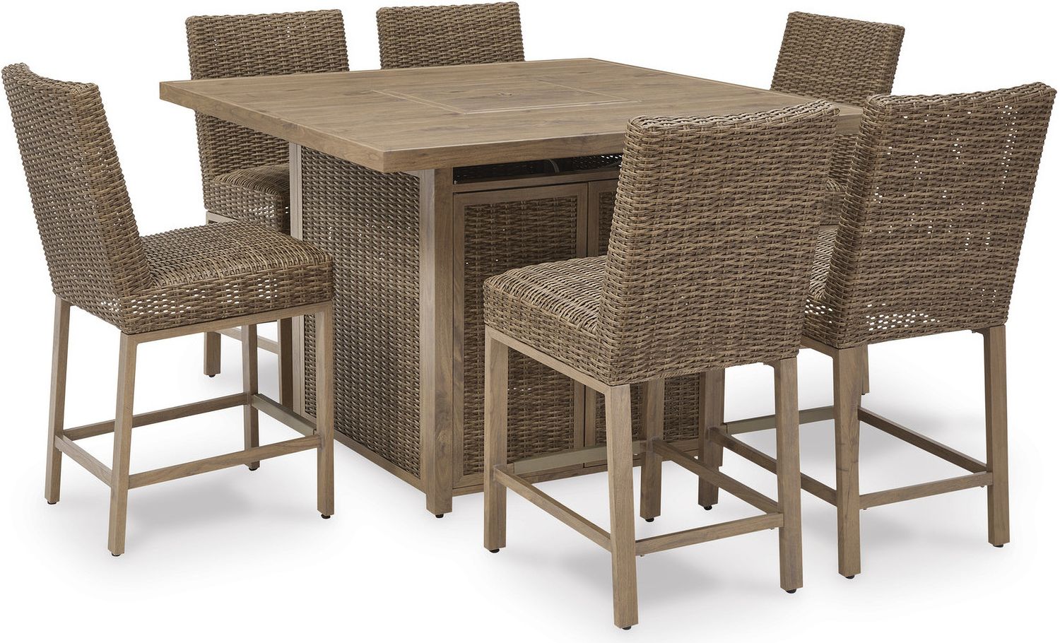 Walton Bridge Driftwood Outdoor Bar Table Set P749P1