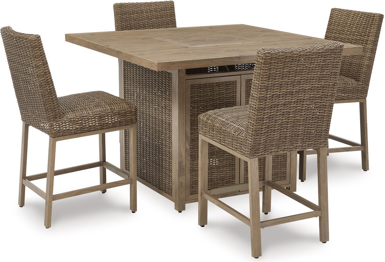 Walton Bridge Driftwood Outdoor Bar Table Set P749P1