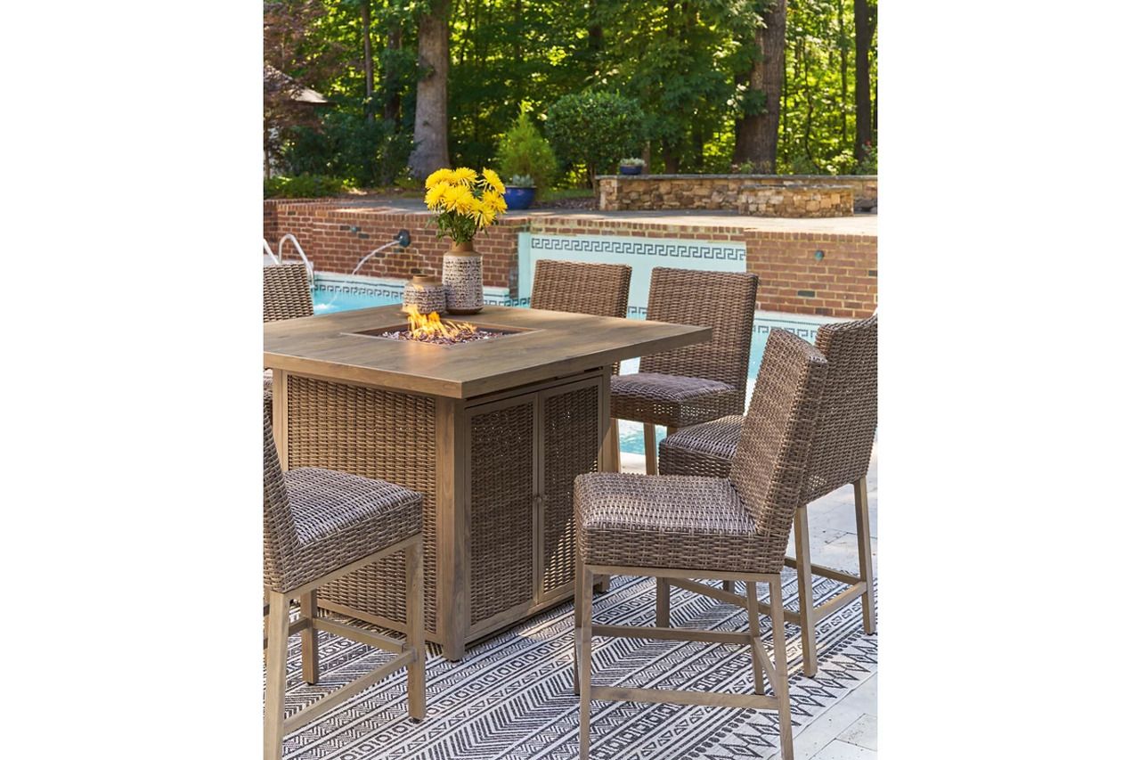 Walton Bridge Driftwood Outdoor Bar Table Set P749P1