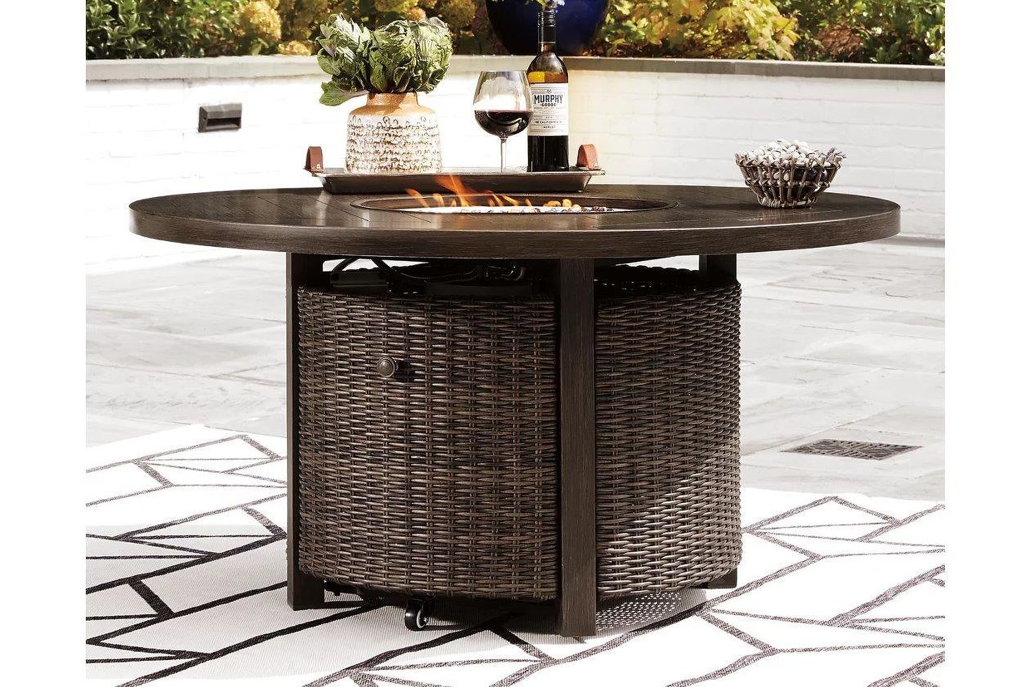 Paradise Trail Medium Brown Outdoor Round Fire Pit Table P750776