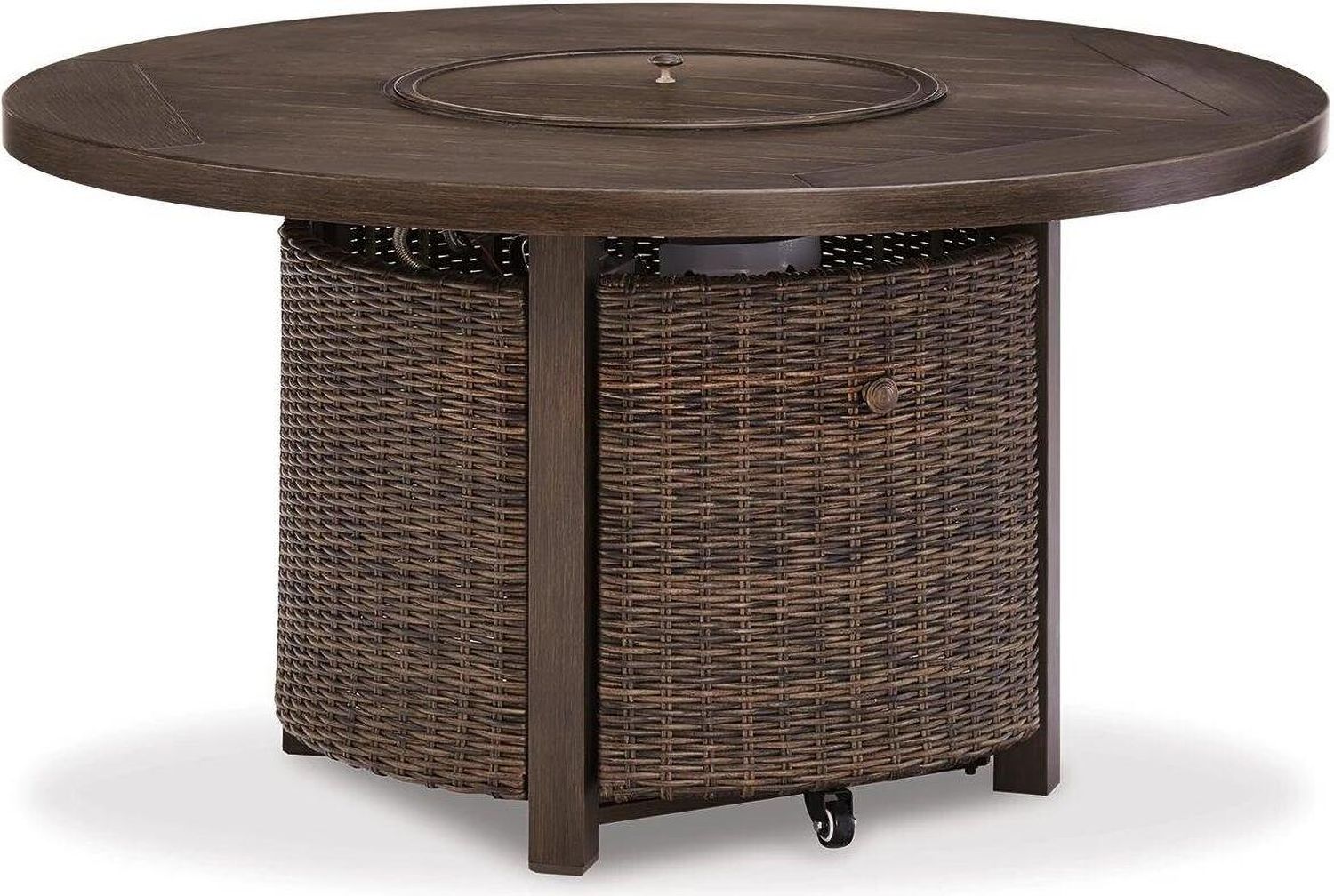Paradise Trail Medium Brown Outdoor Round Fire Pit Table P750776