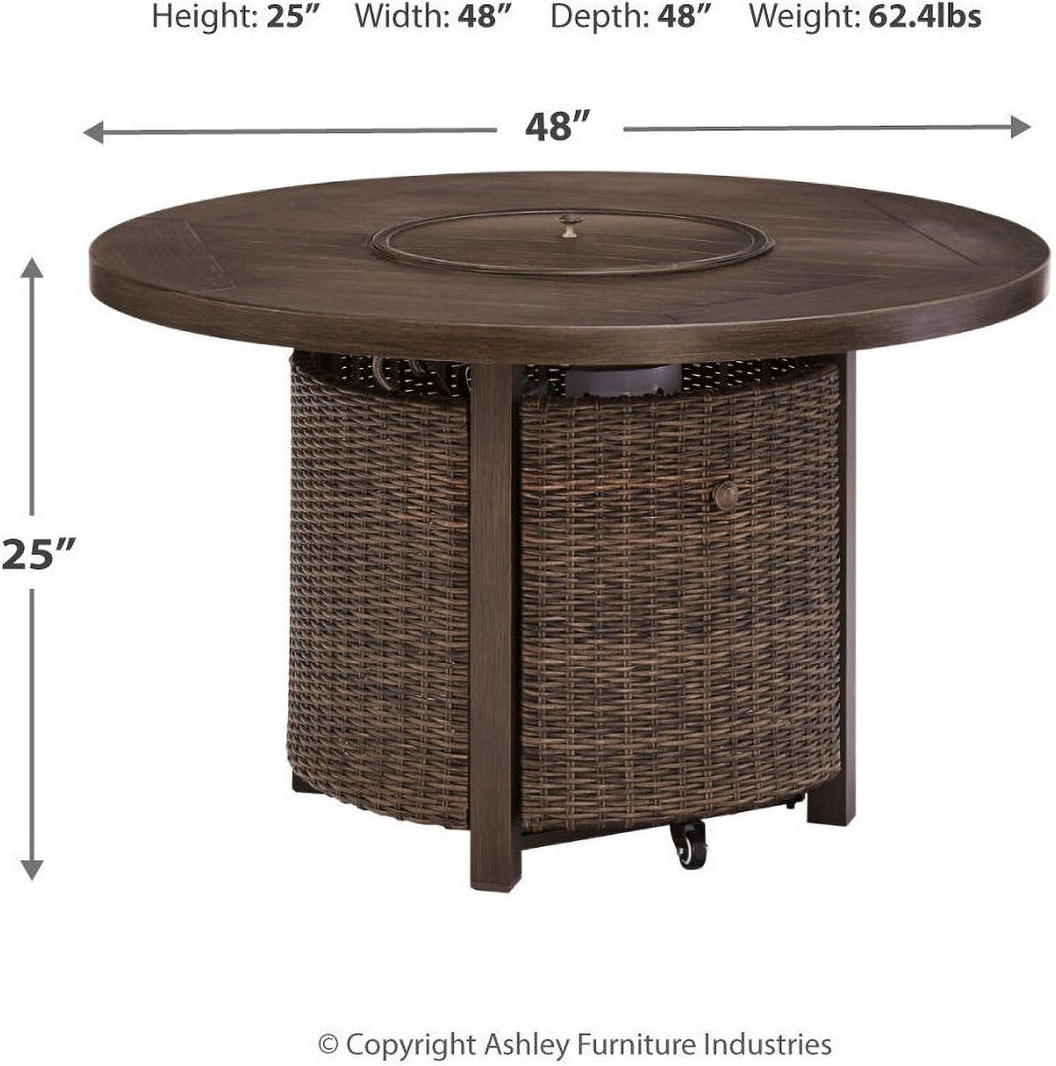 Paradise Trail Medium Brown Outdoor Round Fire Pit Table P750776