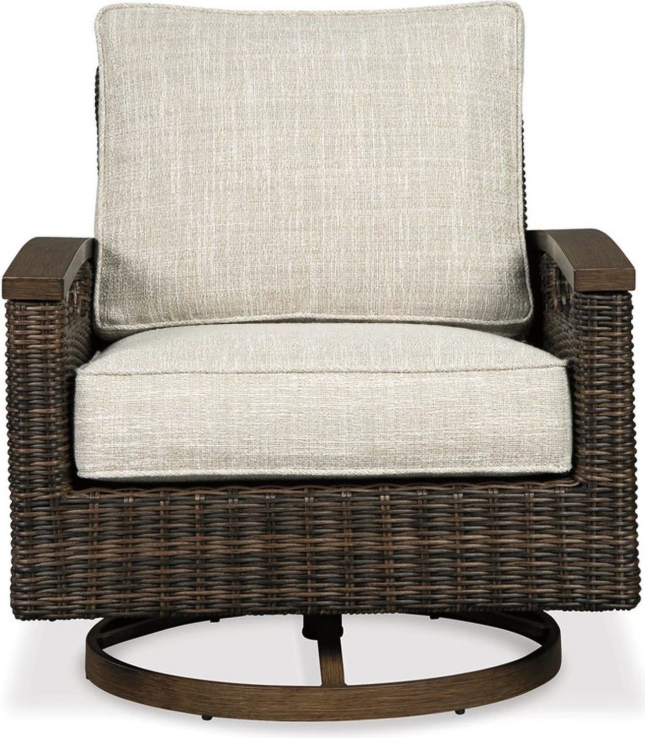 Paradise Trail Medium Brown Outdoor Swivel Lounge Chair Set of 2 P750821
