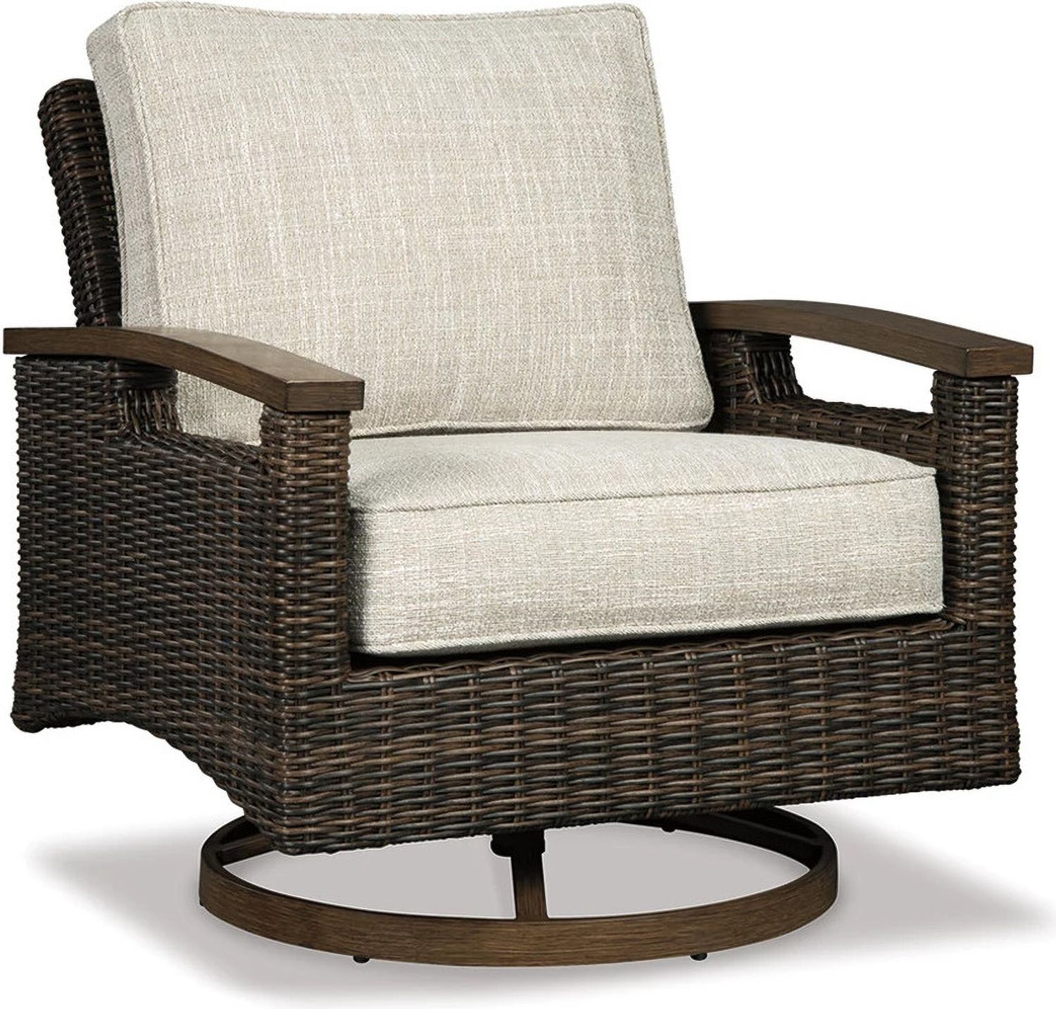 Paradise Trail Medium Brown Outdoor Swivel Lounge Chair Set of 2 P750821