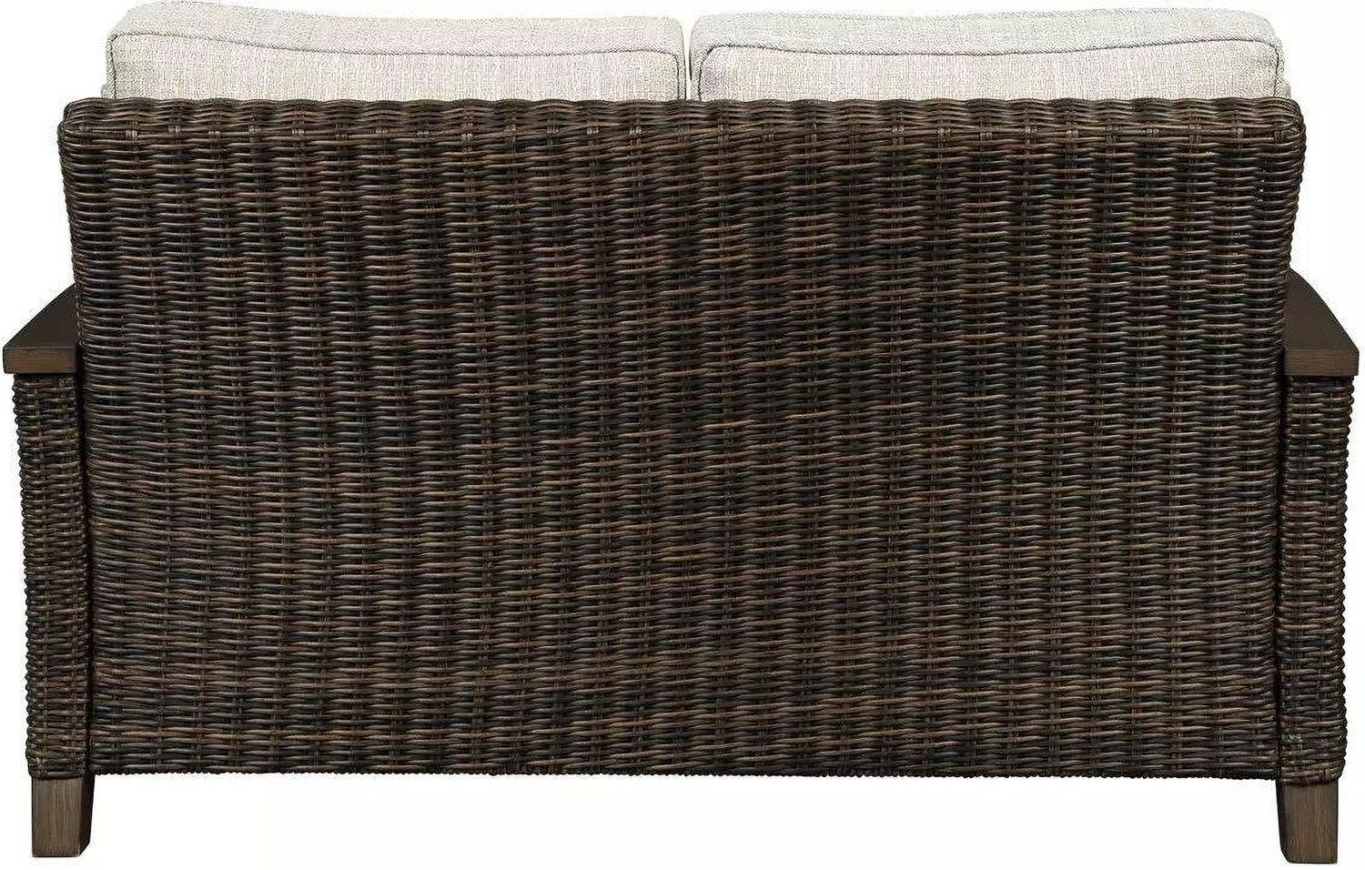 Paradise Trail Medium Brown Outdoor Loveseat with Cushion P750835