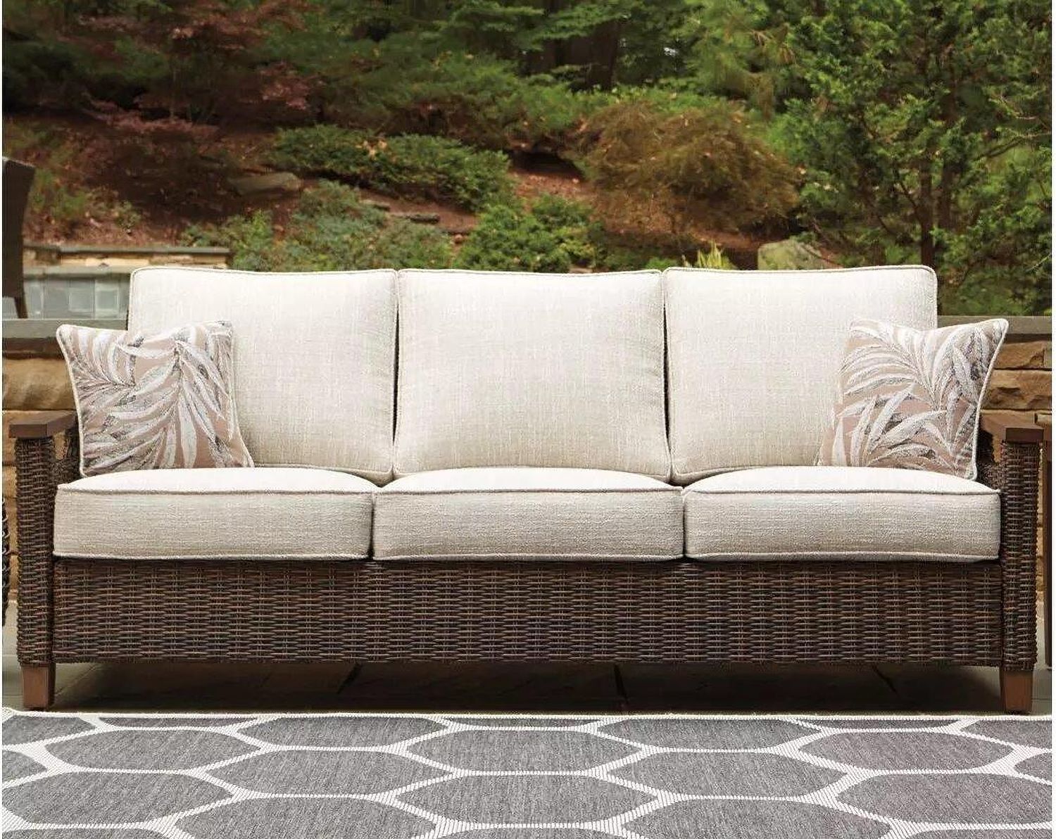 Paradise Trail Medium Brown Outdoor Sofa with Cushion P750838