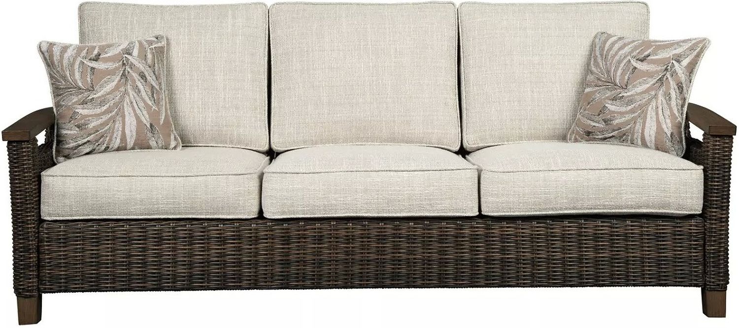 Paradise Trail Medium Brown Outdoor Sofa with Cushion P750838
