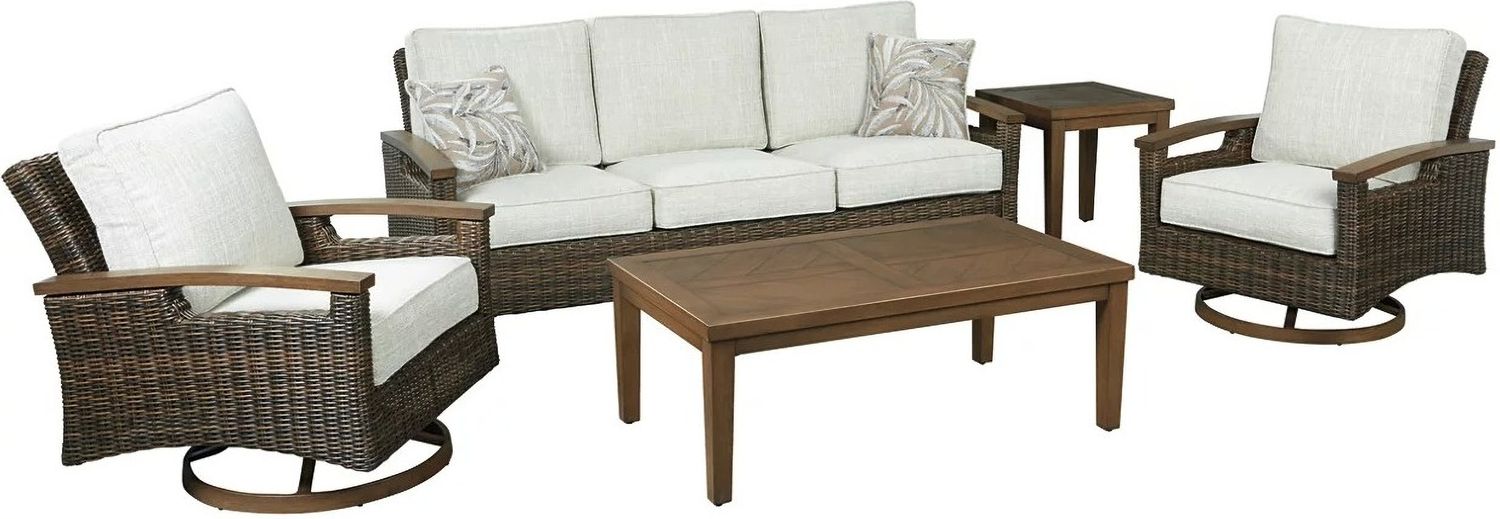 Paradise Trail Medium Brown Outdoor Sofa with Cushion P750838