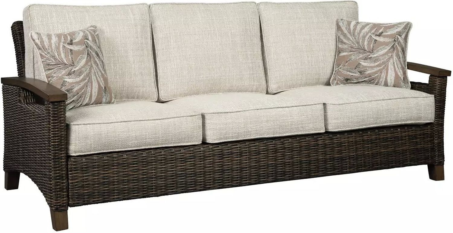 Paradise Trail Medium Brown Outdoor Sofa with Cushion P750838