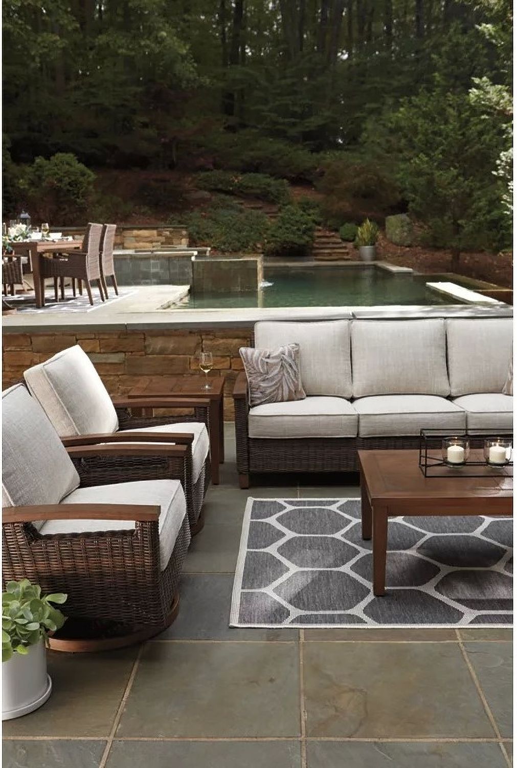 Paradise Trail Medium Brown Outdoor Sofa with Cushion P750838