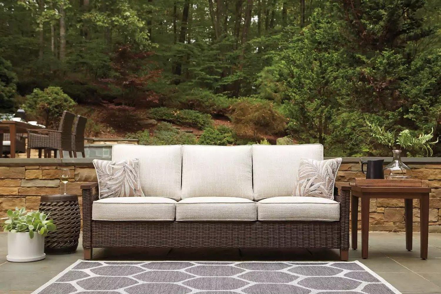 Paradise Trail Medium Brown Outdoor Sofa with Cushion P750838