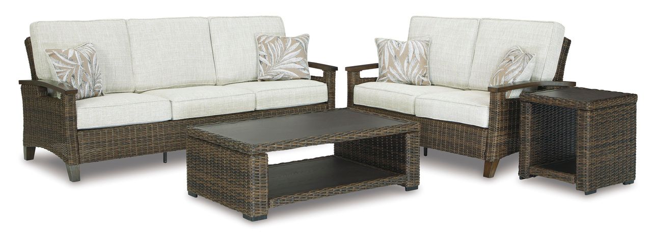 Paradise Trail Medium Brown Outdoor Sofa with Cushion P750838