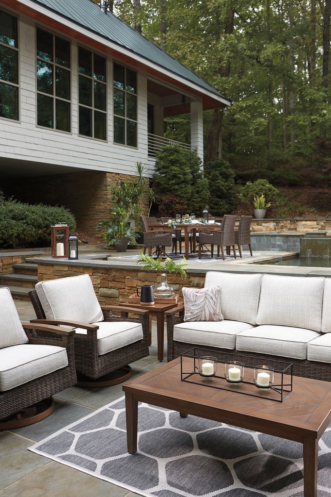 Paradise Trail Medium Brown Outdoor Sofa with Cushion P750838