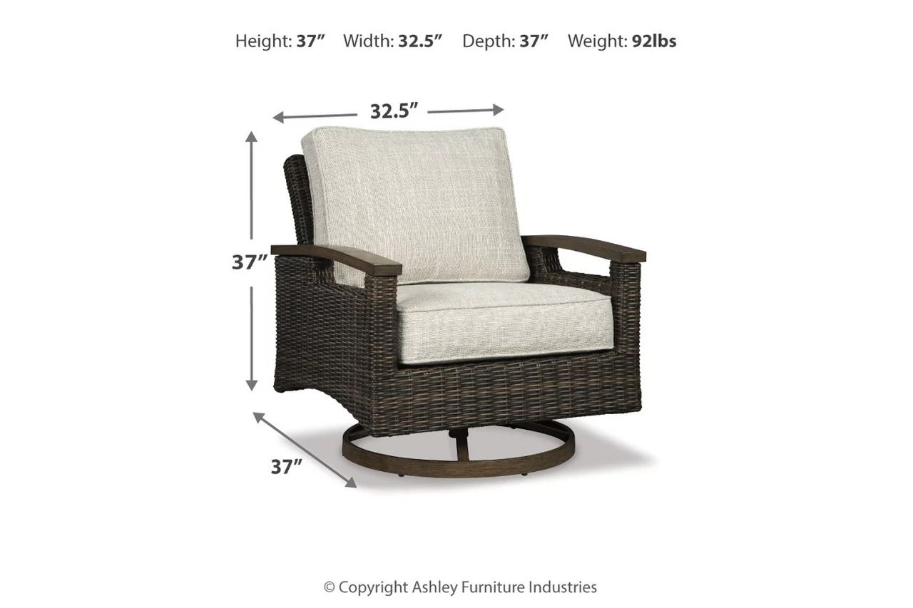 Paradise Trail Medium Brown Outdoor Round Conversation Set P750P7