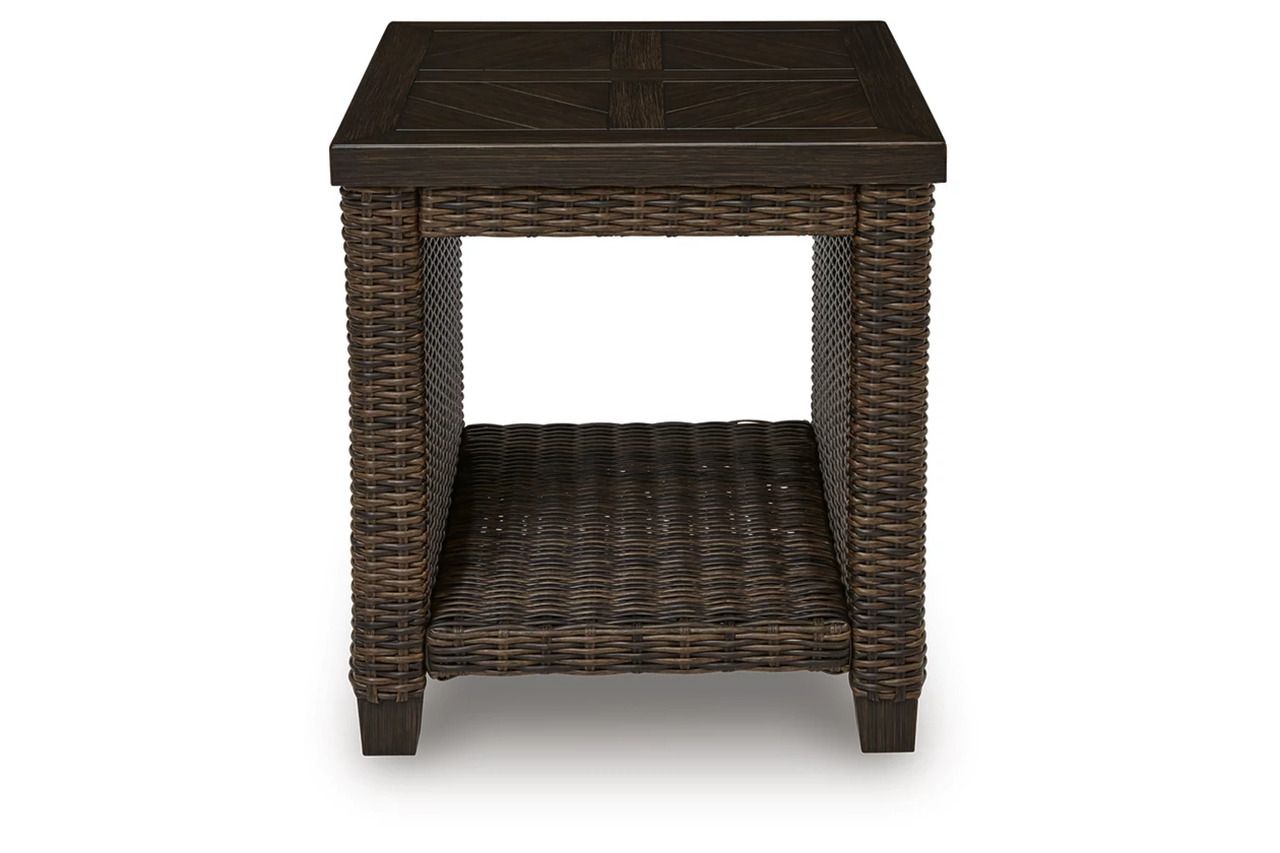 Drakes Beach Outdoor End Table In Dark Brown P760702